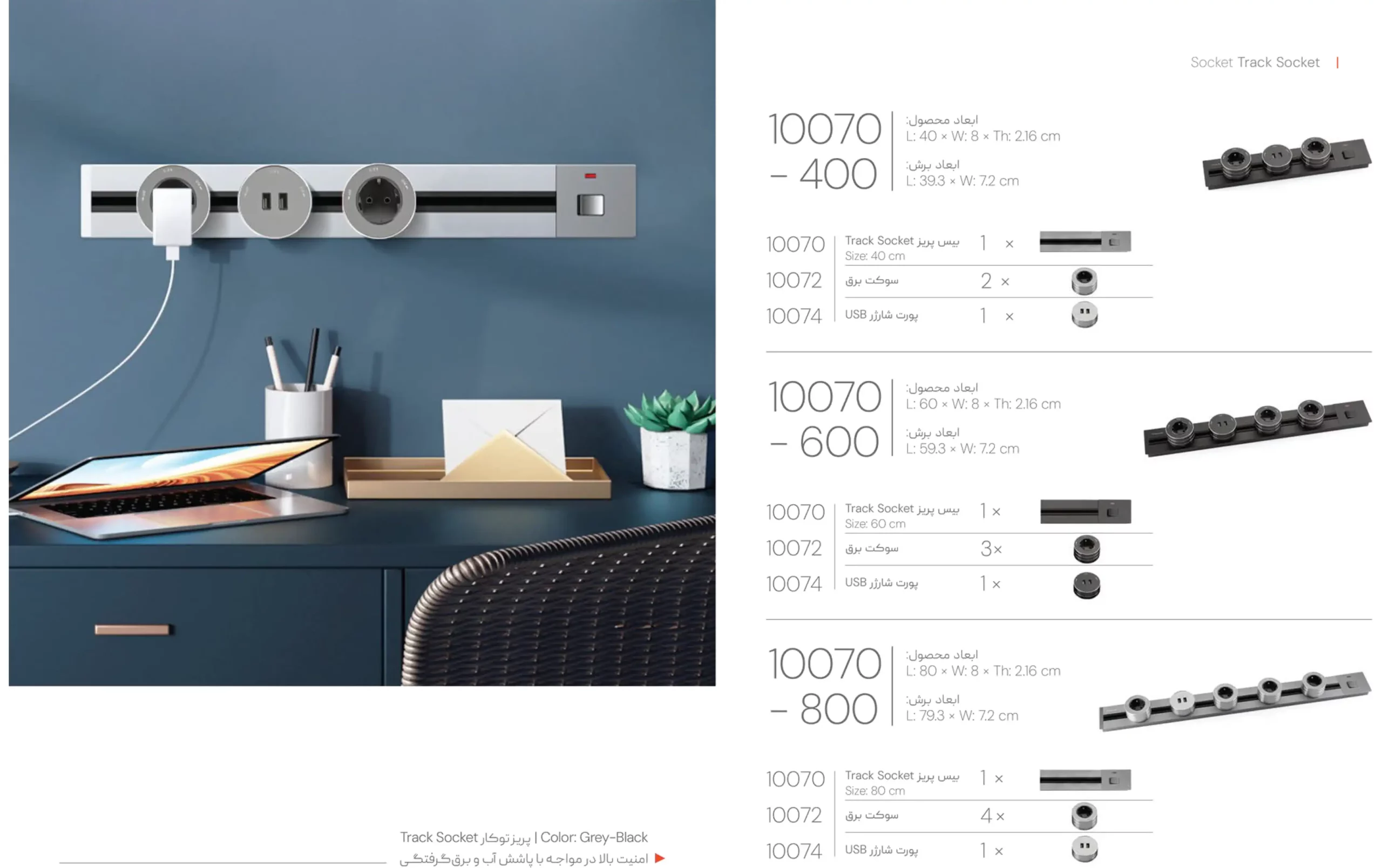 کاتالوگ پریز توکار ۱۰۰۷۰ ملونی