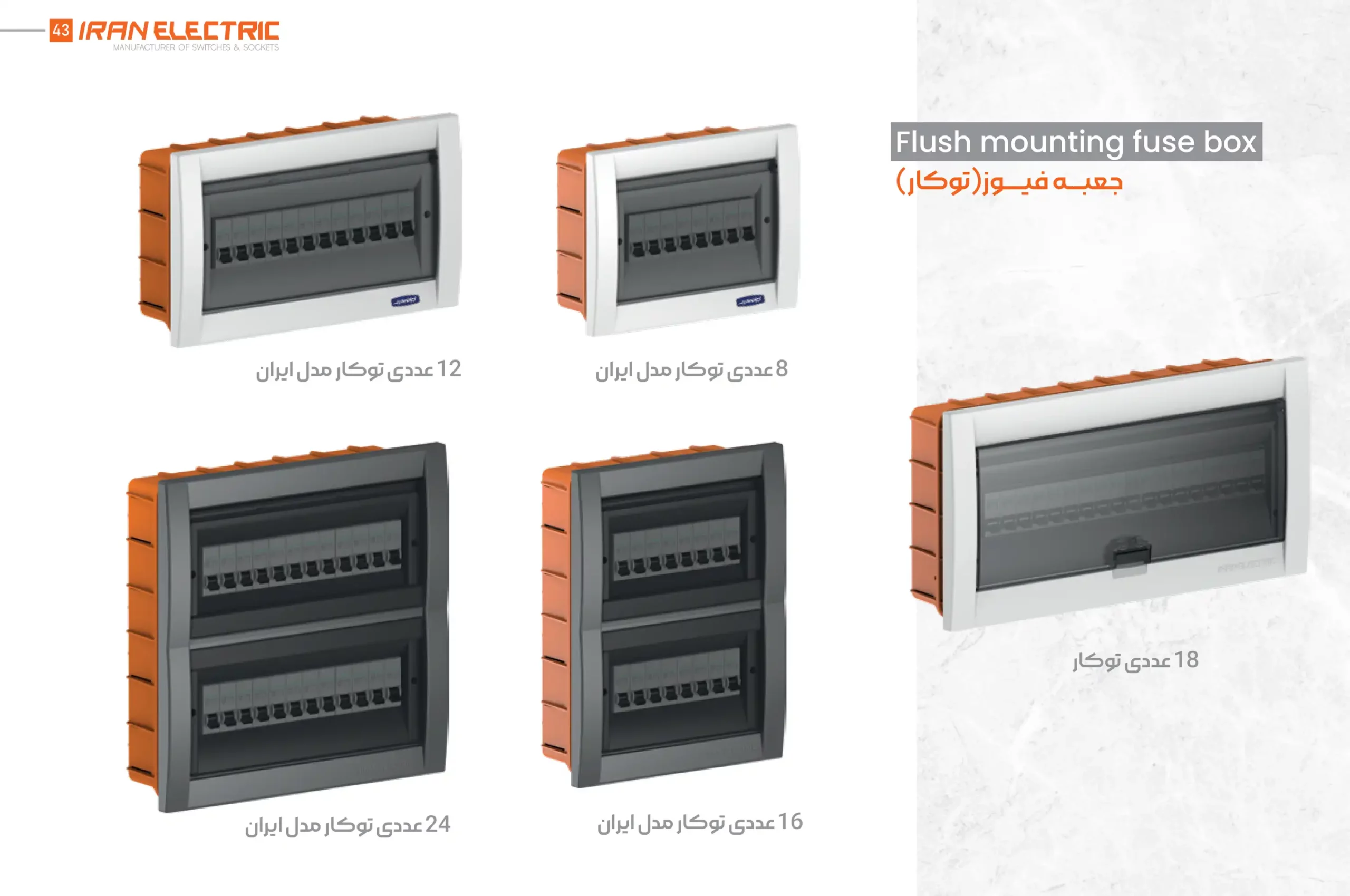 کاتالوگ جعبه فیوز توکار ایران الکتریک