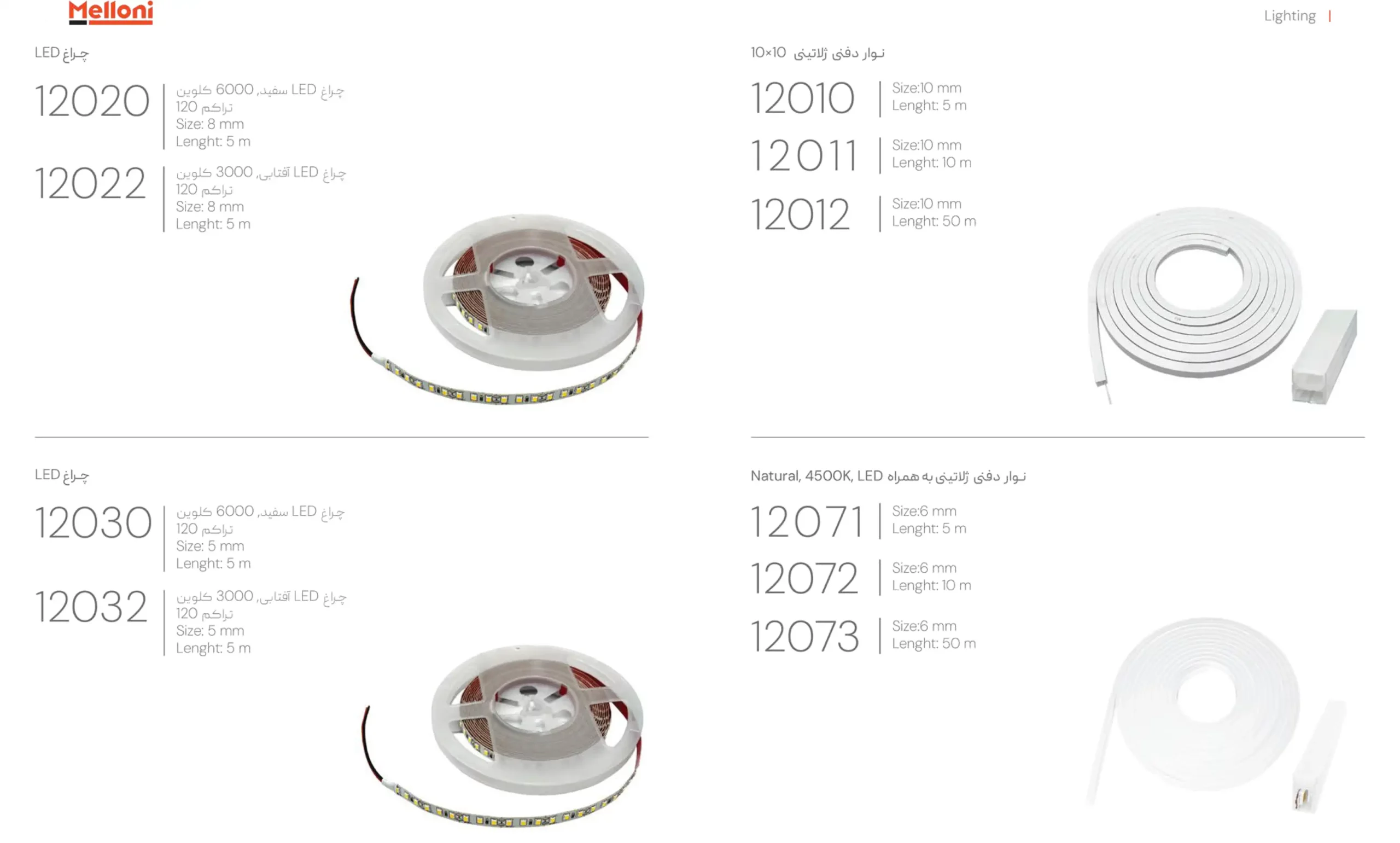 کاتالوگ نوار دفنی ژلاتینی ملونی