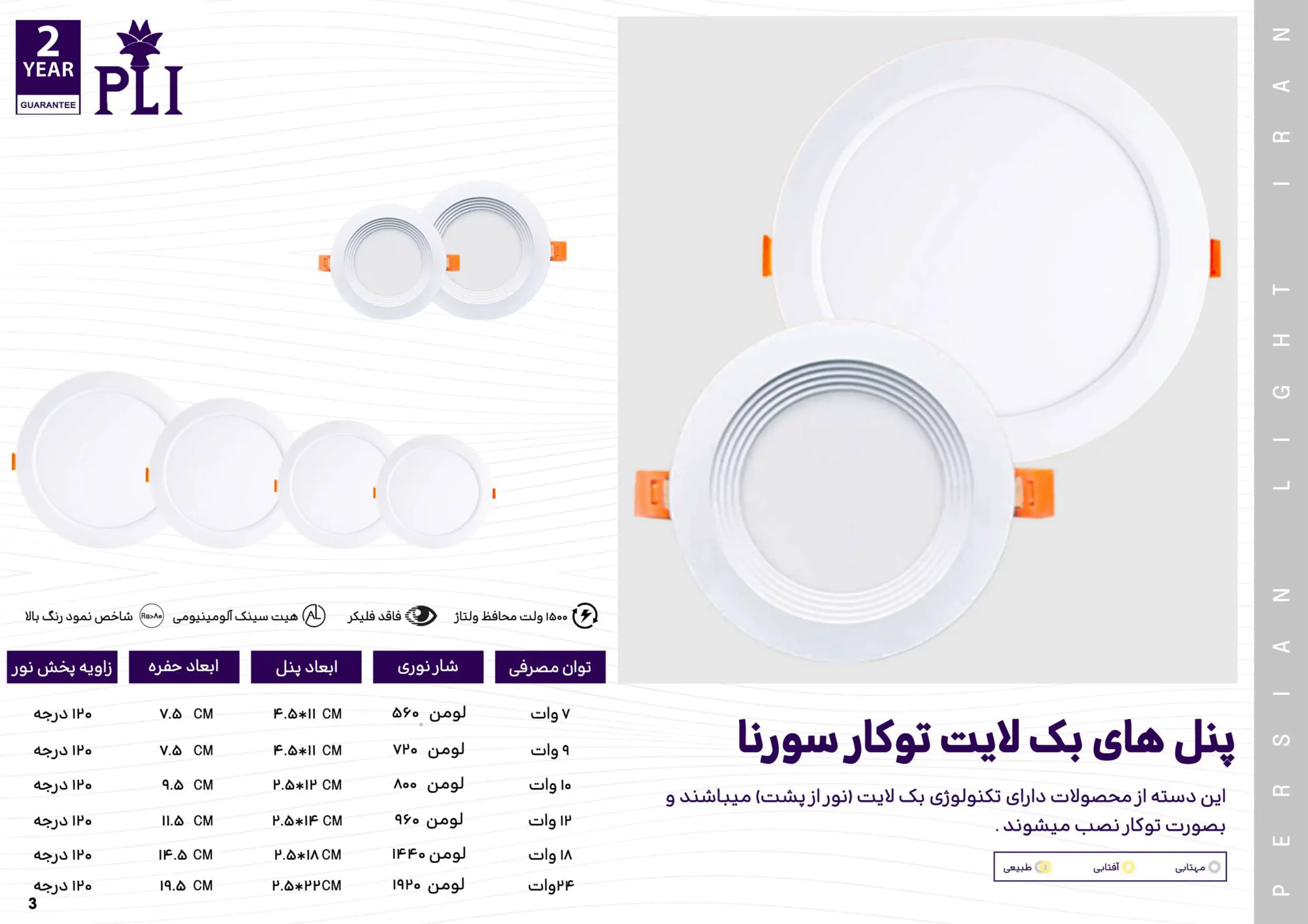 کاتالوگ پنل سورنا پرشین لایت