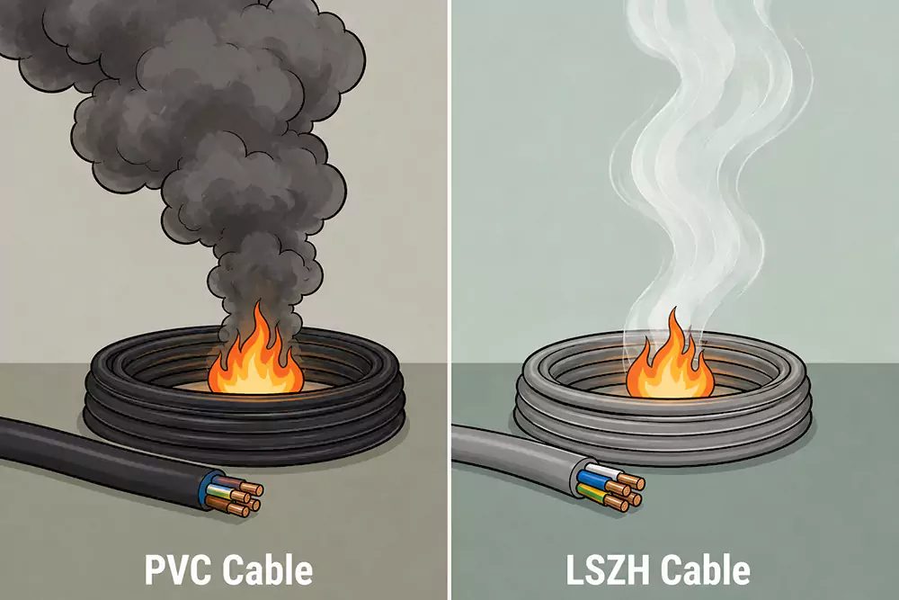 تفاوت کابل LSZH با PVC چیست؟