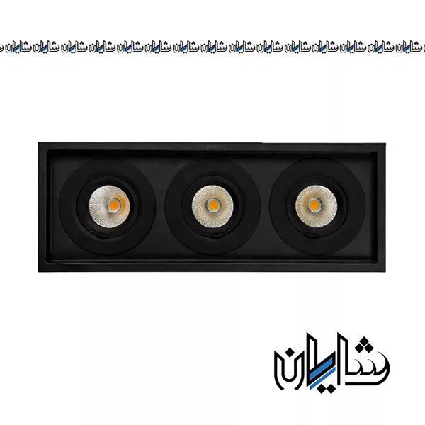 چراغ سقفی گریل سه تایی 105 وات بدنه مشکی EDC