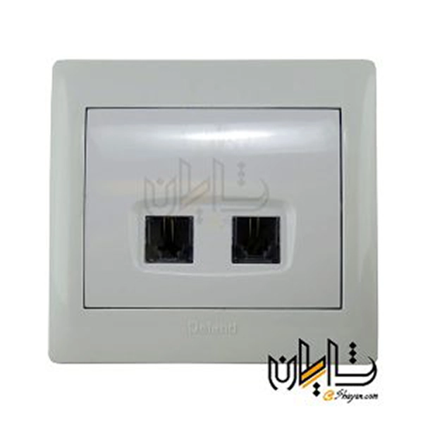 سوکت تلفن دوقلو دلند الکتریک مدل آریا