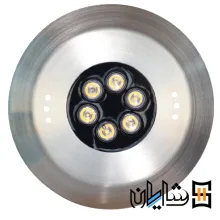 چراغ استخری فلت روکار استیل 12 وات تک رنگ لدمان