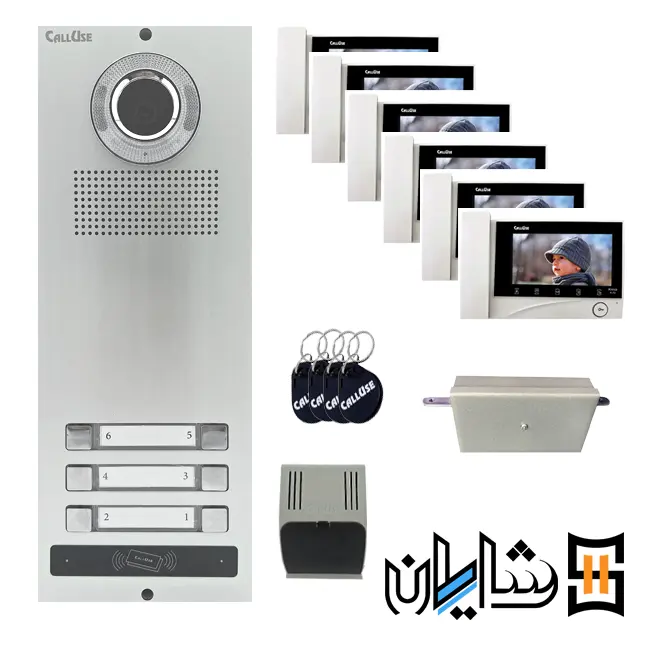 پکیج آیفون تصویری پنج واحدی کالیوز K70 با پنل کارتی نفیس