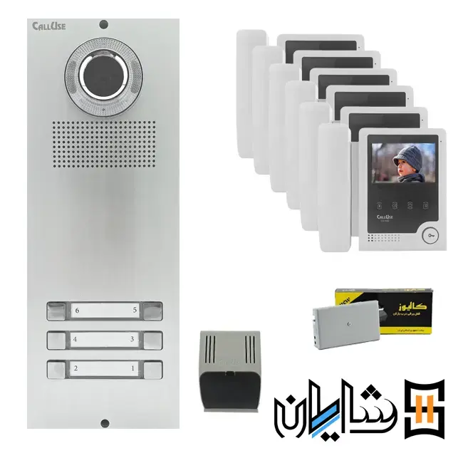 پکیج آیفون تصویری چهار واحدی افقی کالیوز 432 با پنل نفیس