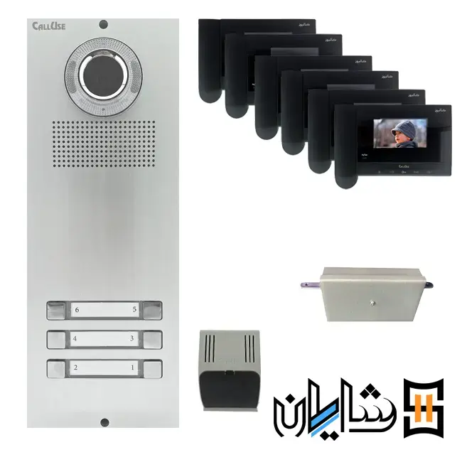 پکیج آیفون تصویری پنج واحدی کالیوز S43 با پنل نفیس