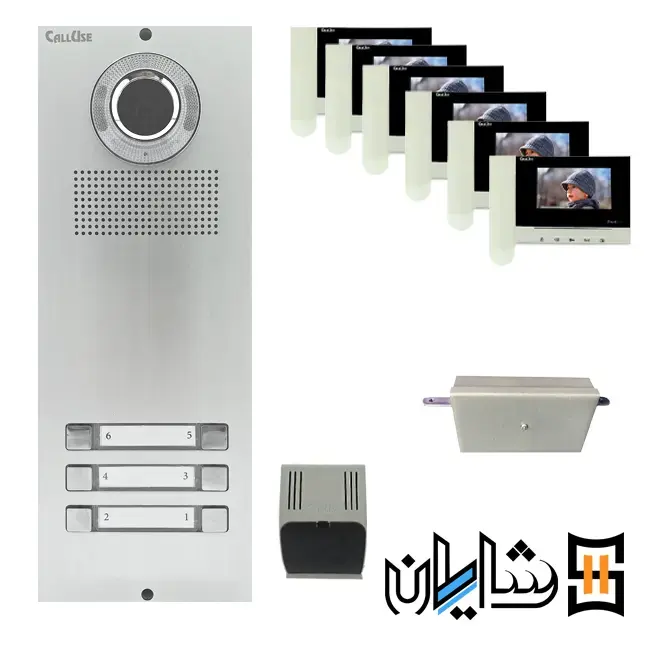 پکیج آیفون تصویری چهار واحدی افقی کالیوز S72 با پنل نفیس