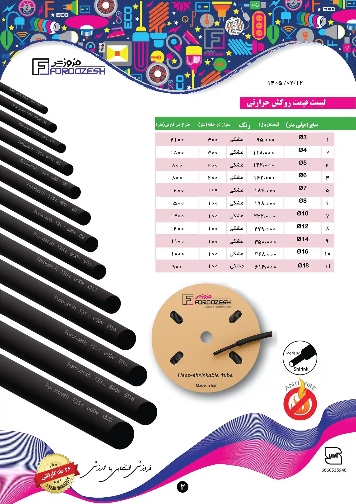Foruzesh price list ordibehesht18