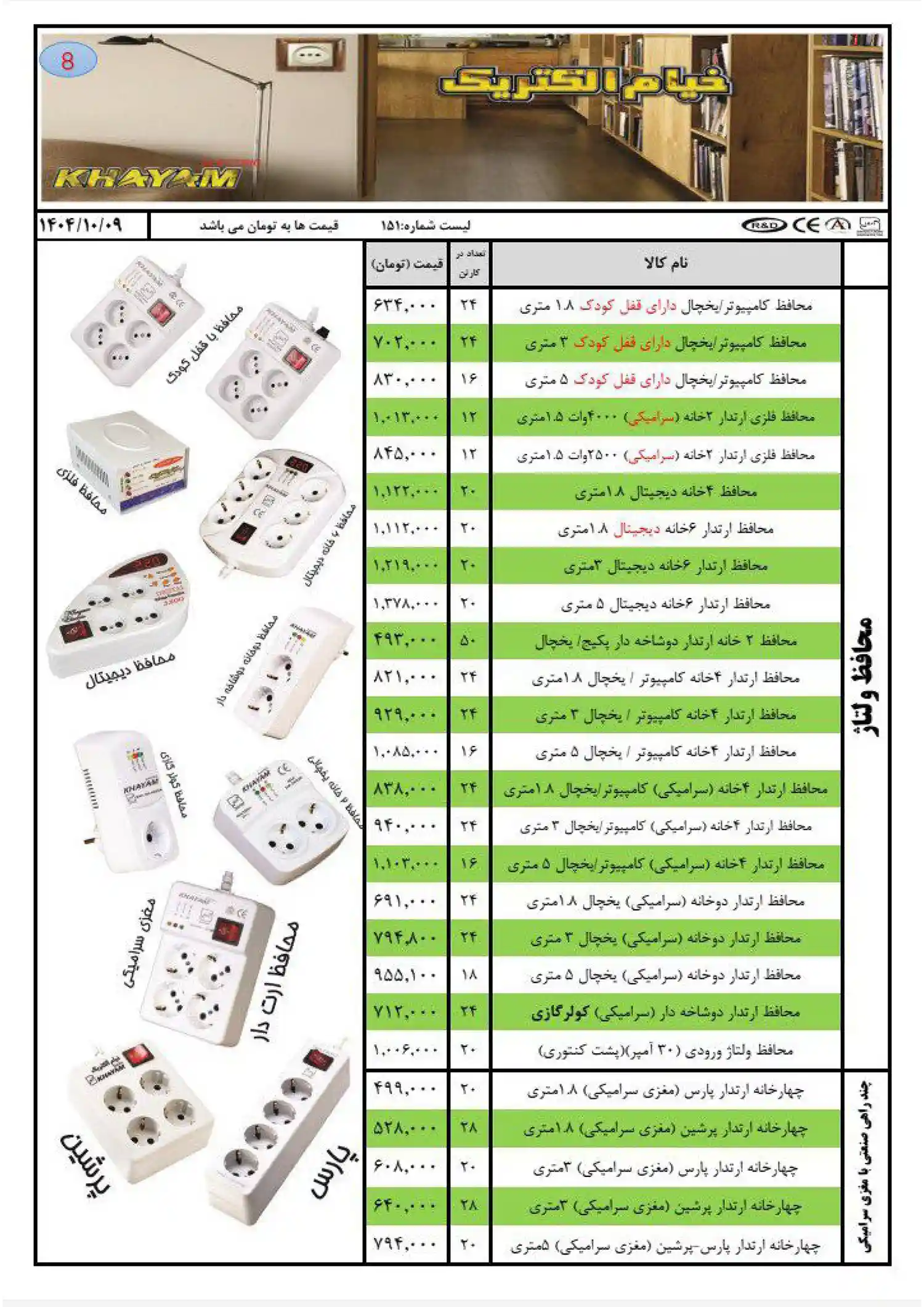 Khayam Electric Products Price List January7