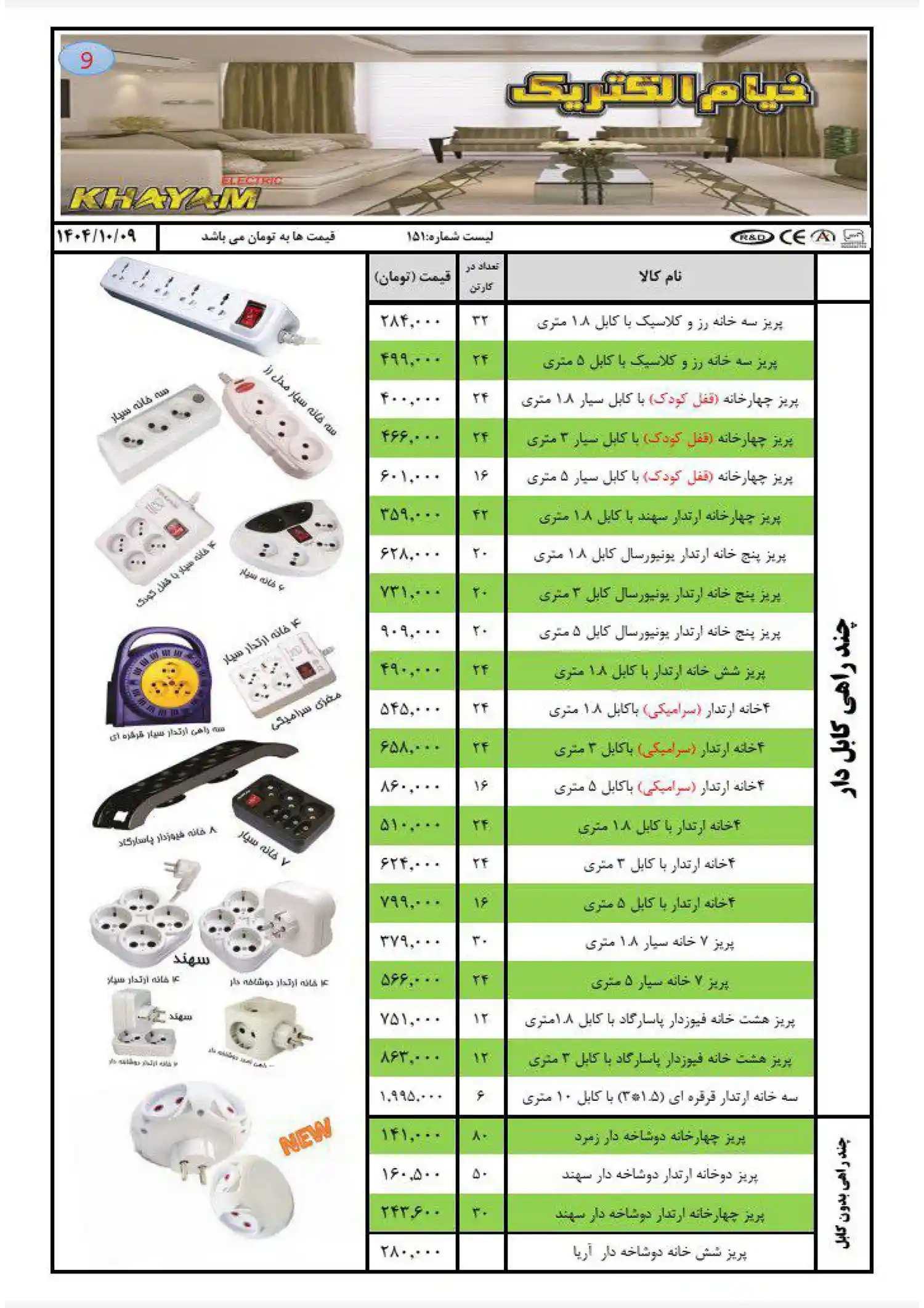 Khayam Electric Products Price List January8