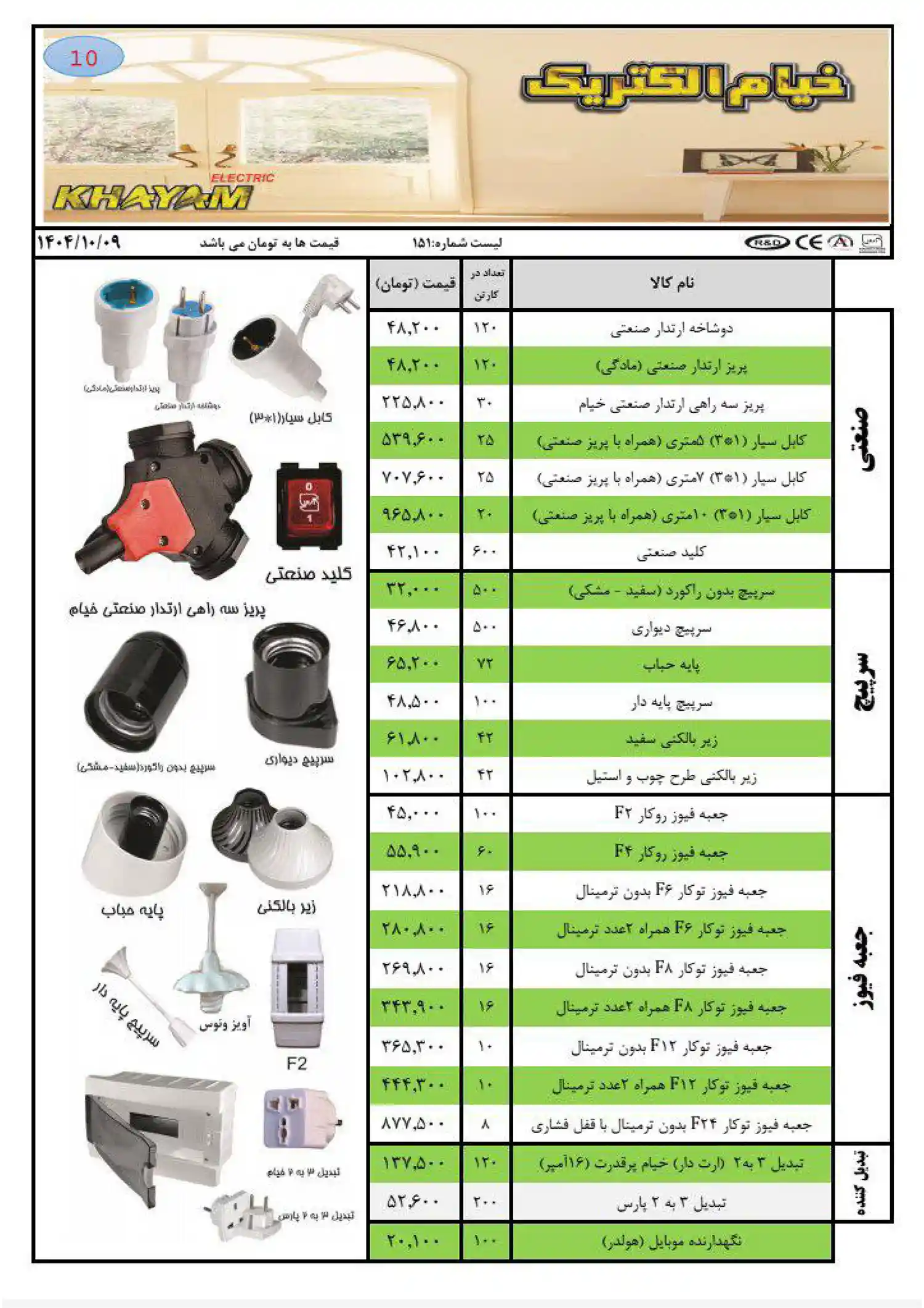 Khayam Electric Products Price List January9