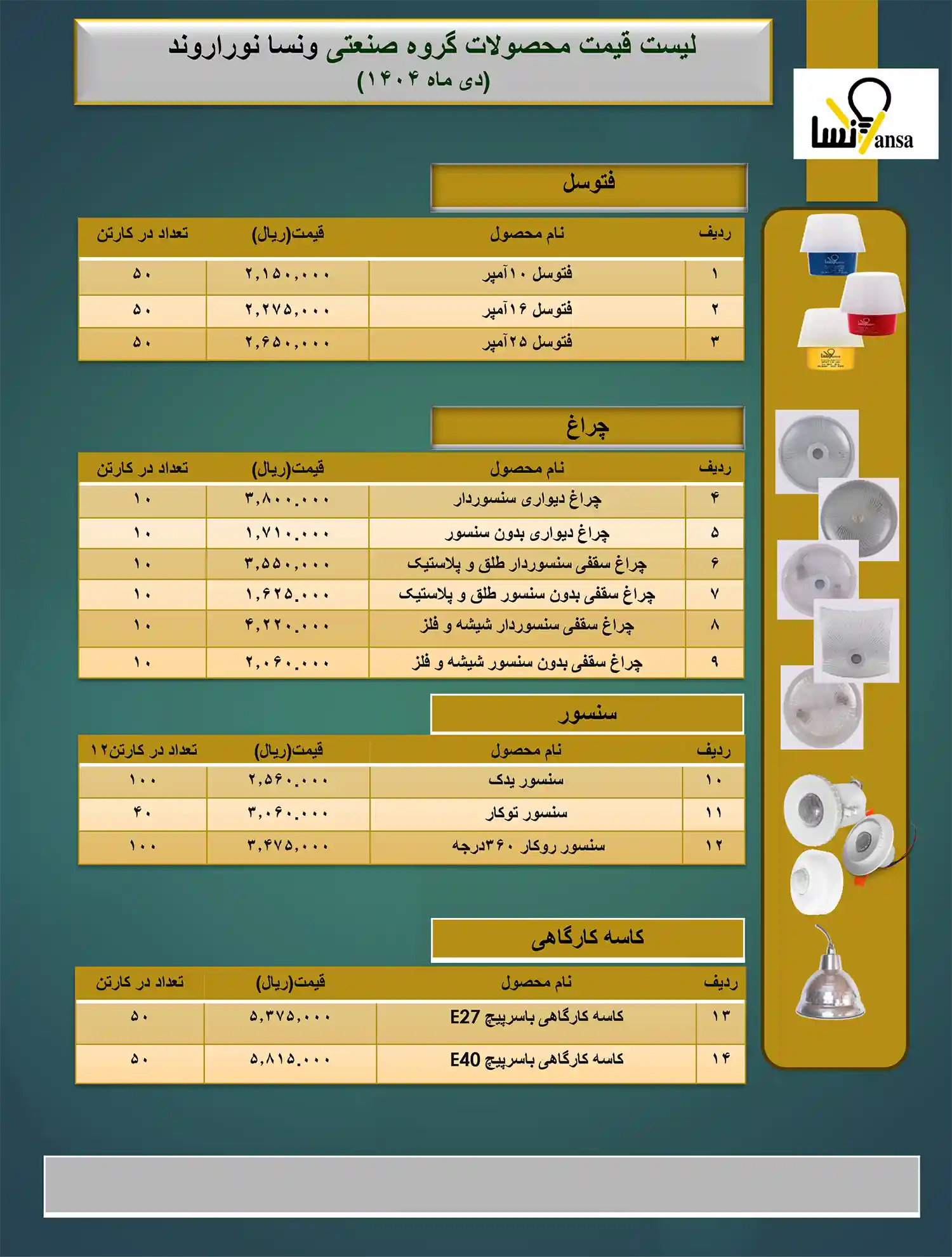 Vanessa Price List January