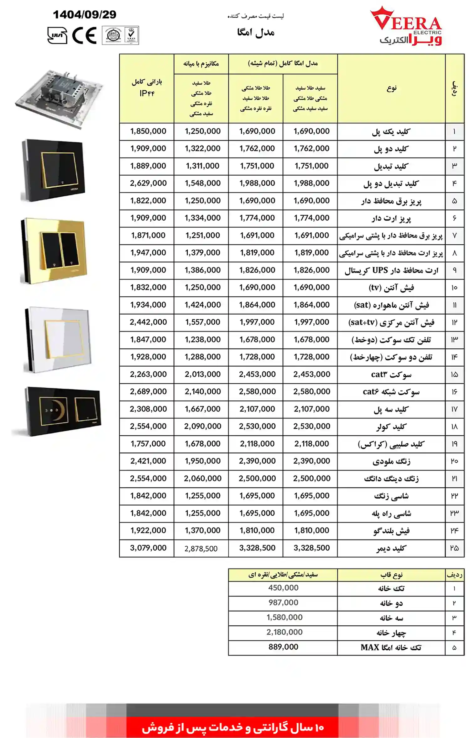 Viera socket switch price list December 5 1