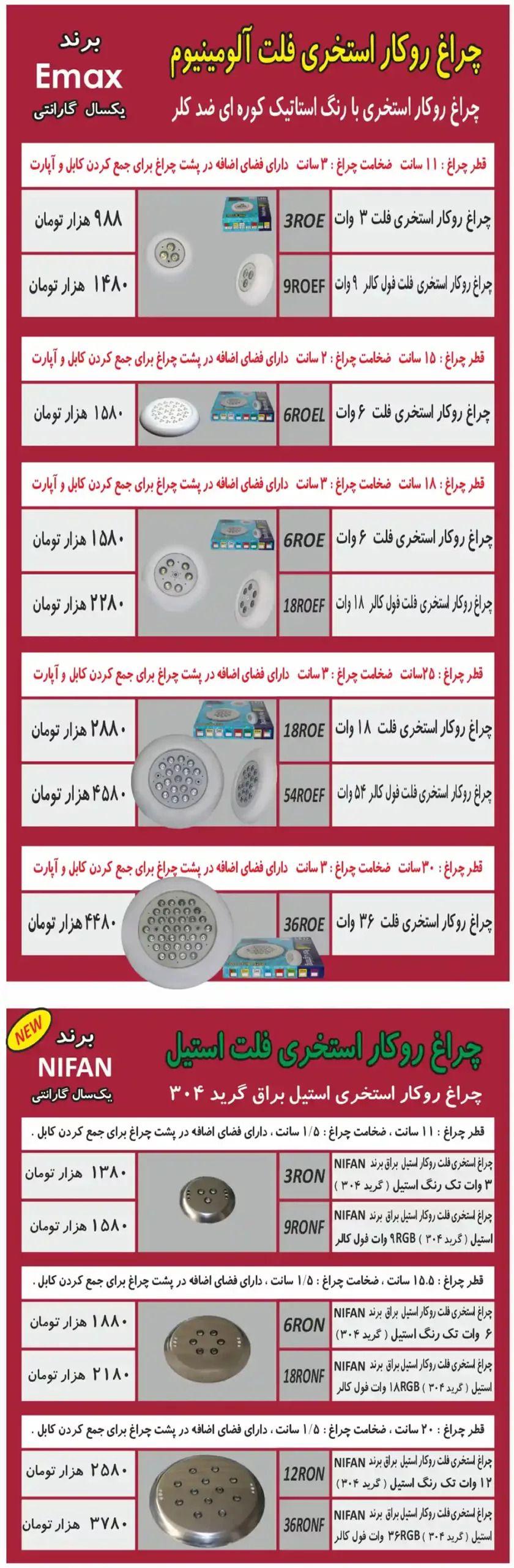 Pool Light Price List January13 scaled