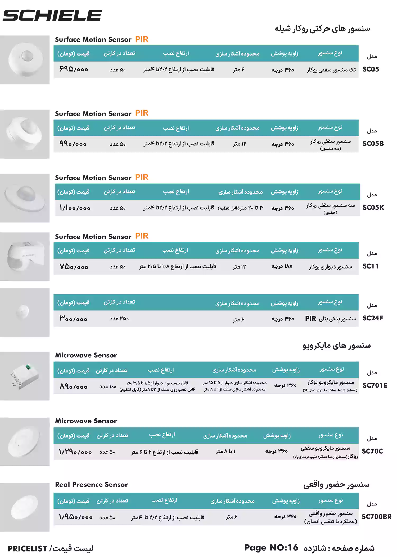 لیست قیمت شیله
