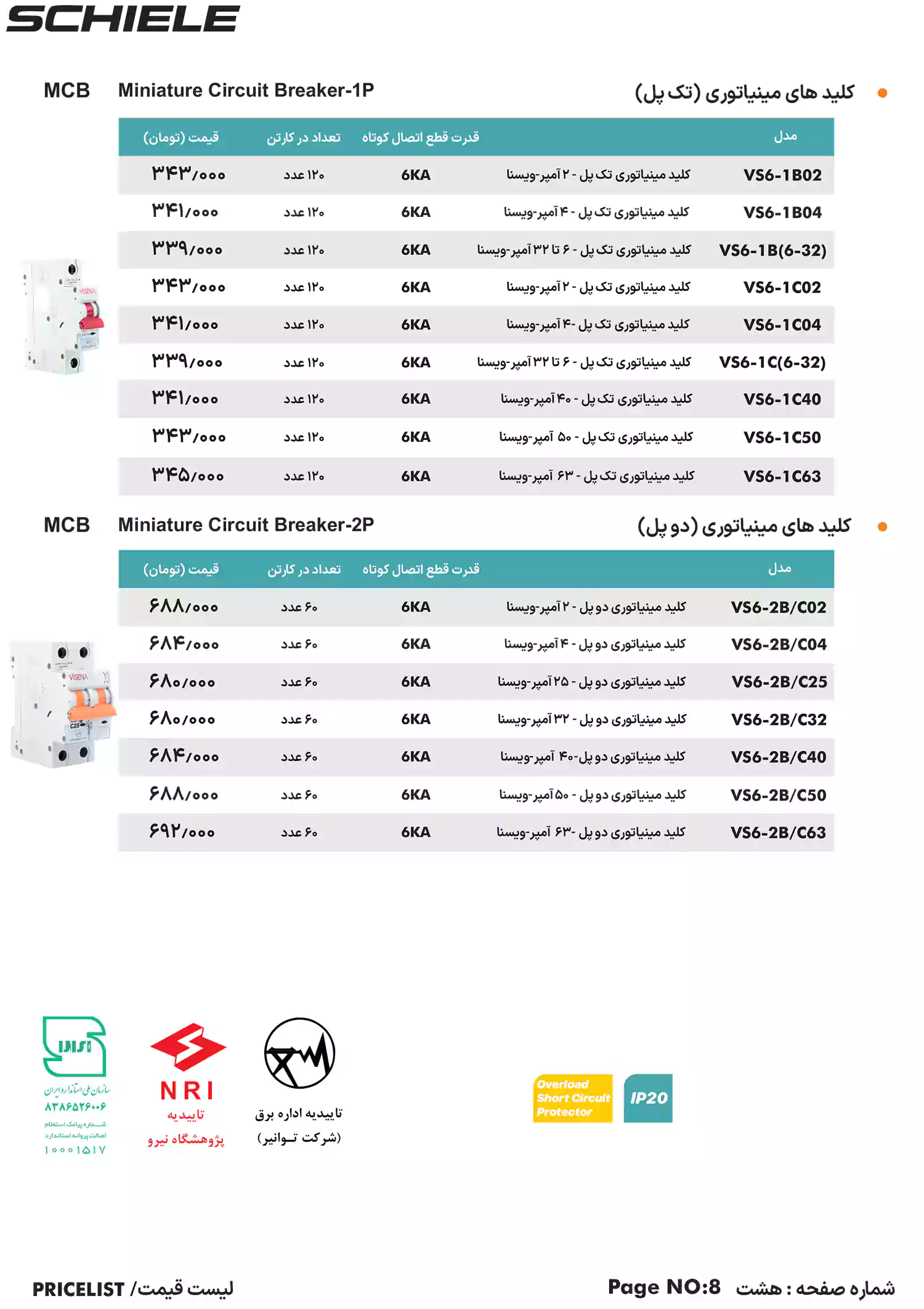 لیست قیمت شیله