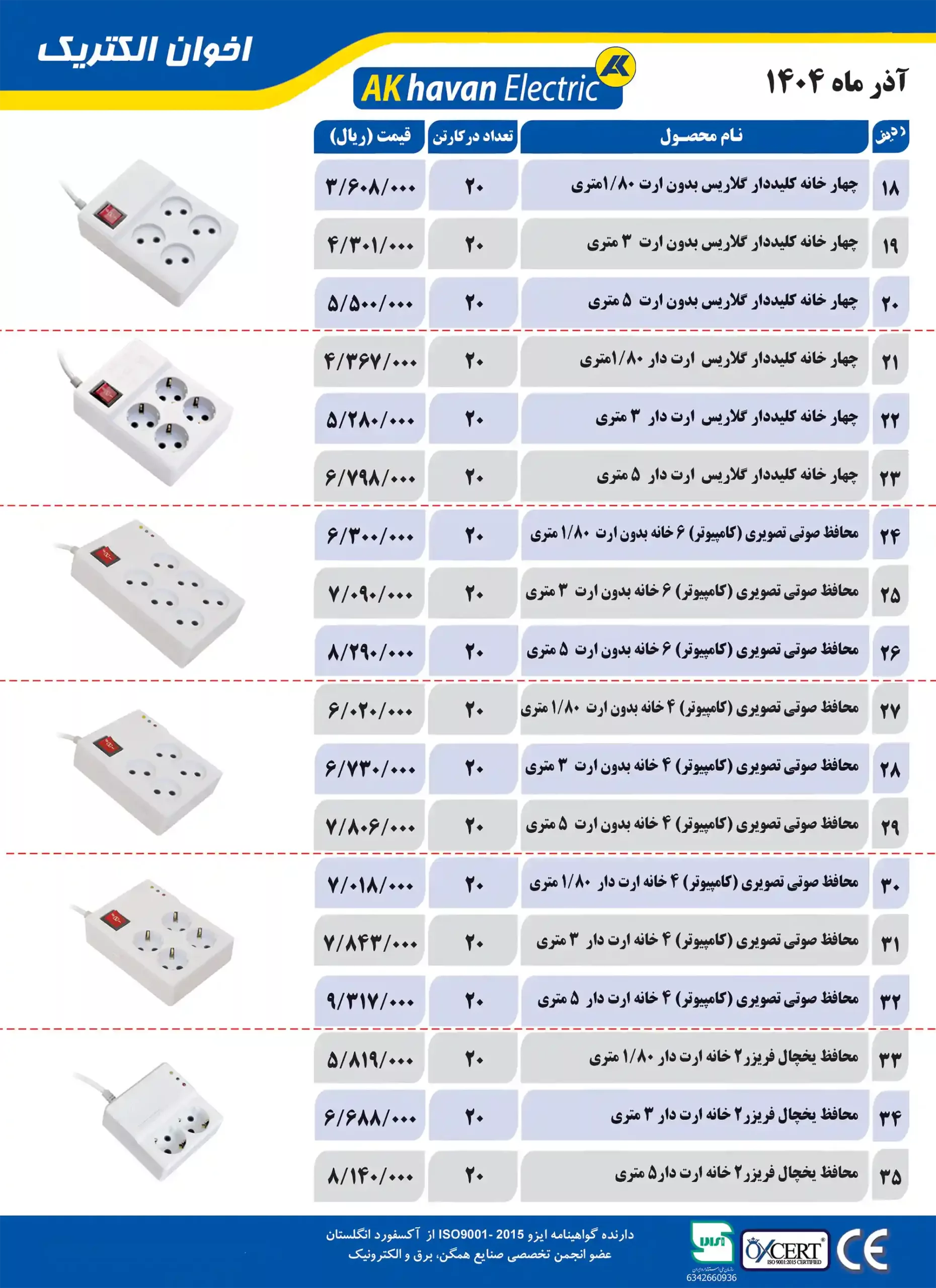 Akhavan Electric Price List December 1 scaled