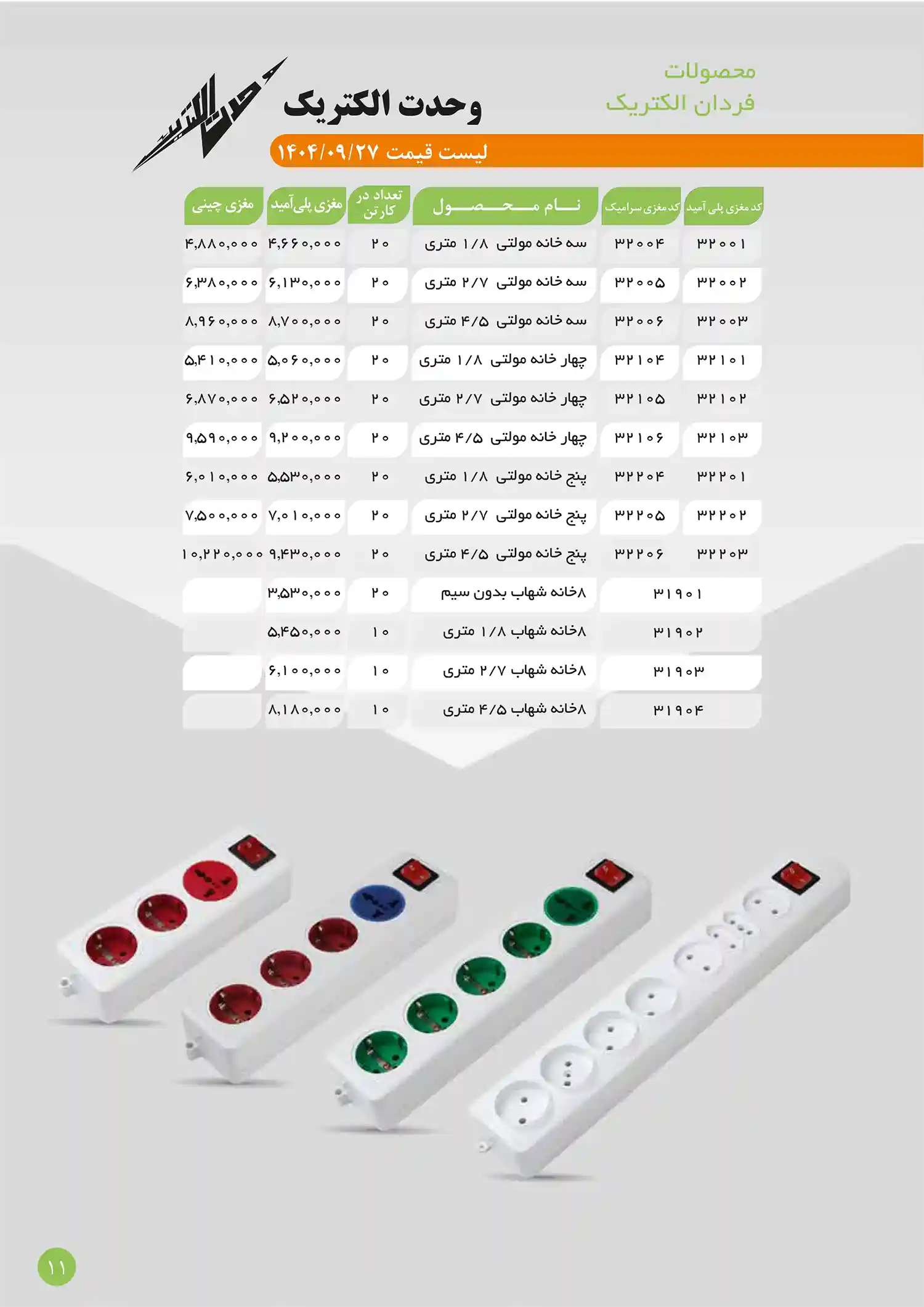 Vahdat Electric Price List December1404 10