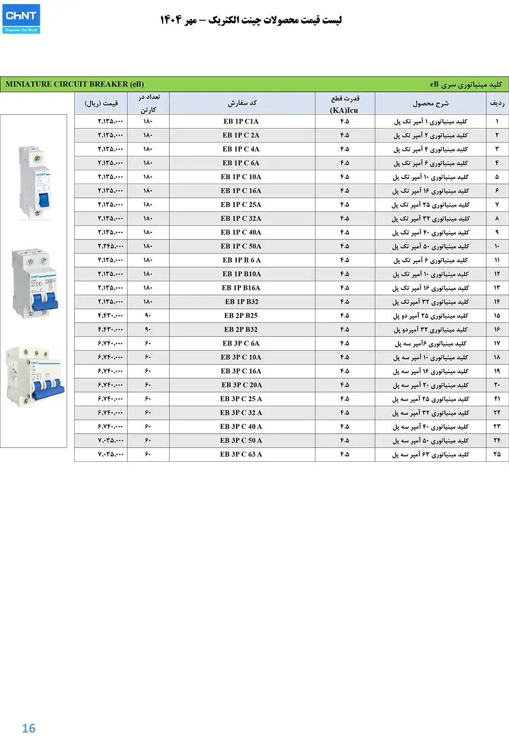 لیست قیمت چانت