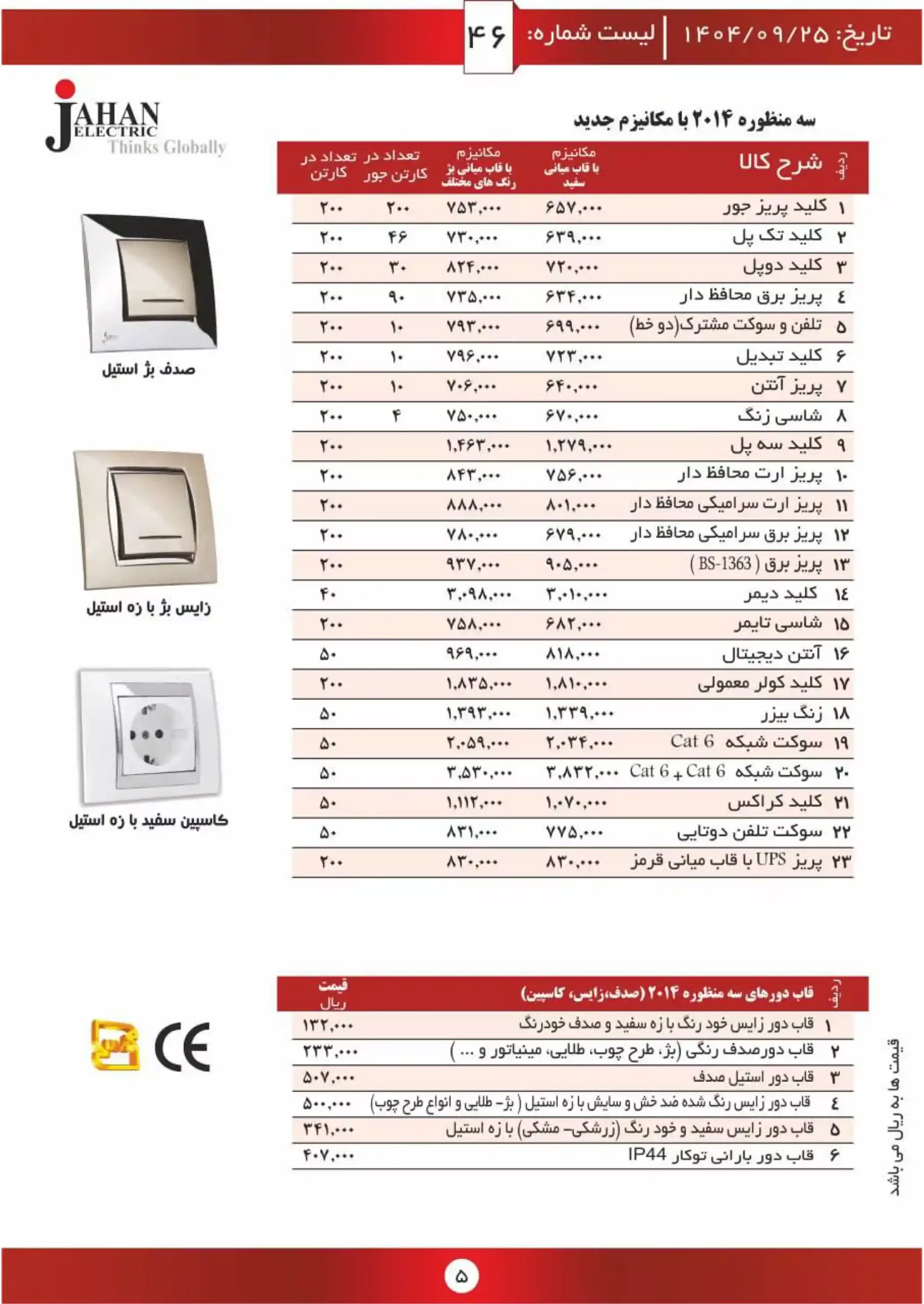 Jahan Electric Price List December 1404 4 scaled