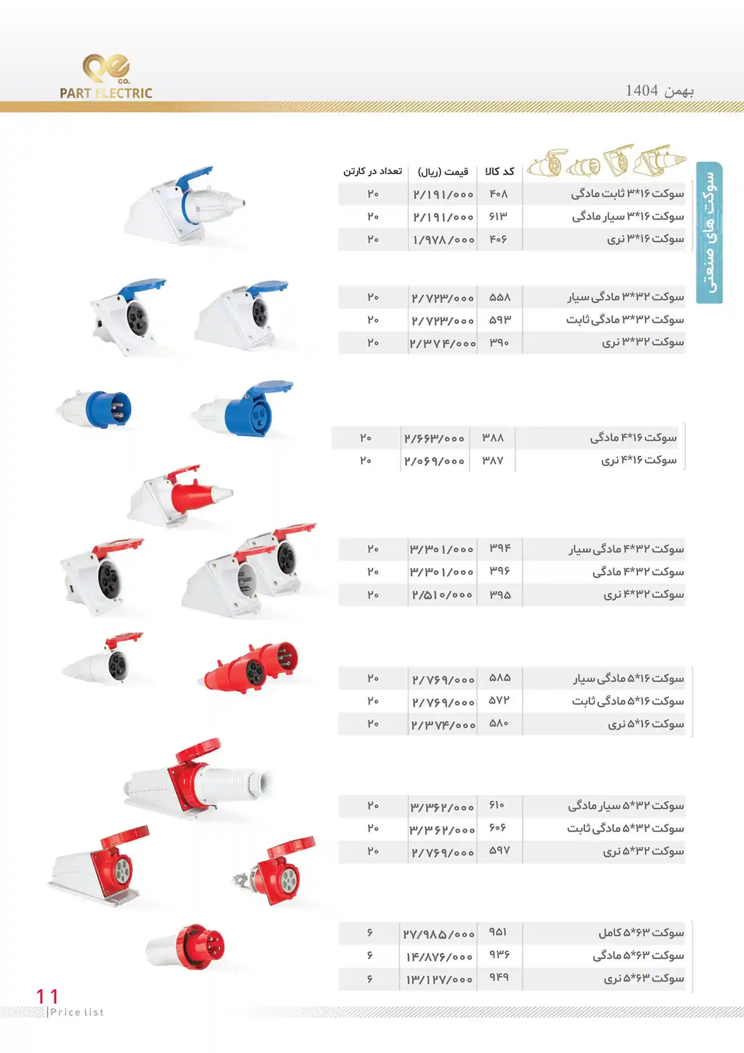Electric Parts Price List bahman 10