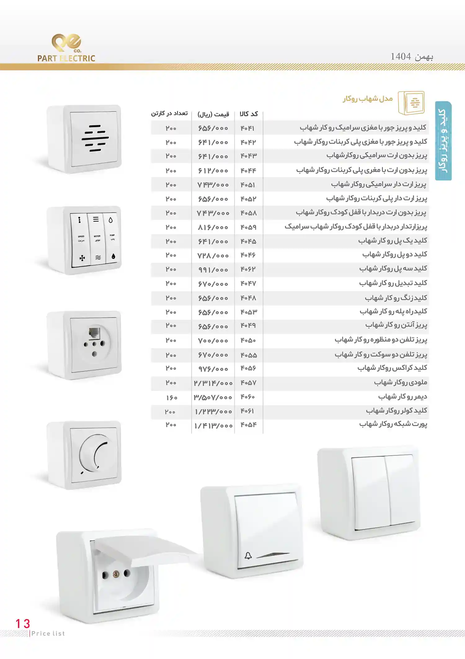 Electric Parts Price List bahman 12