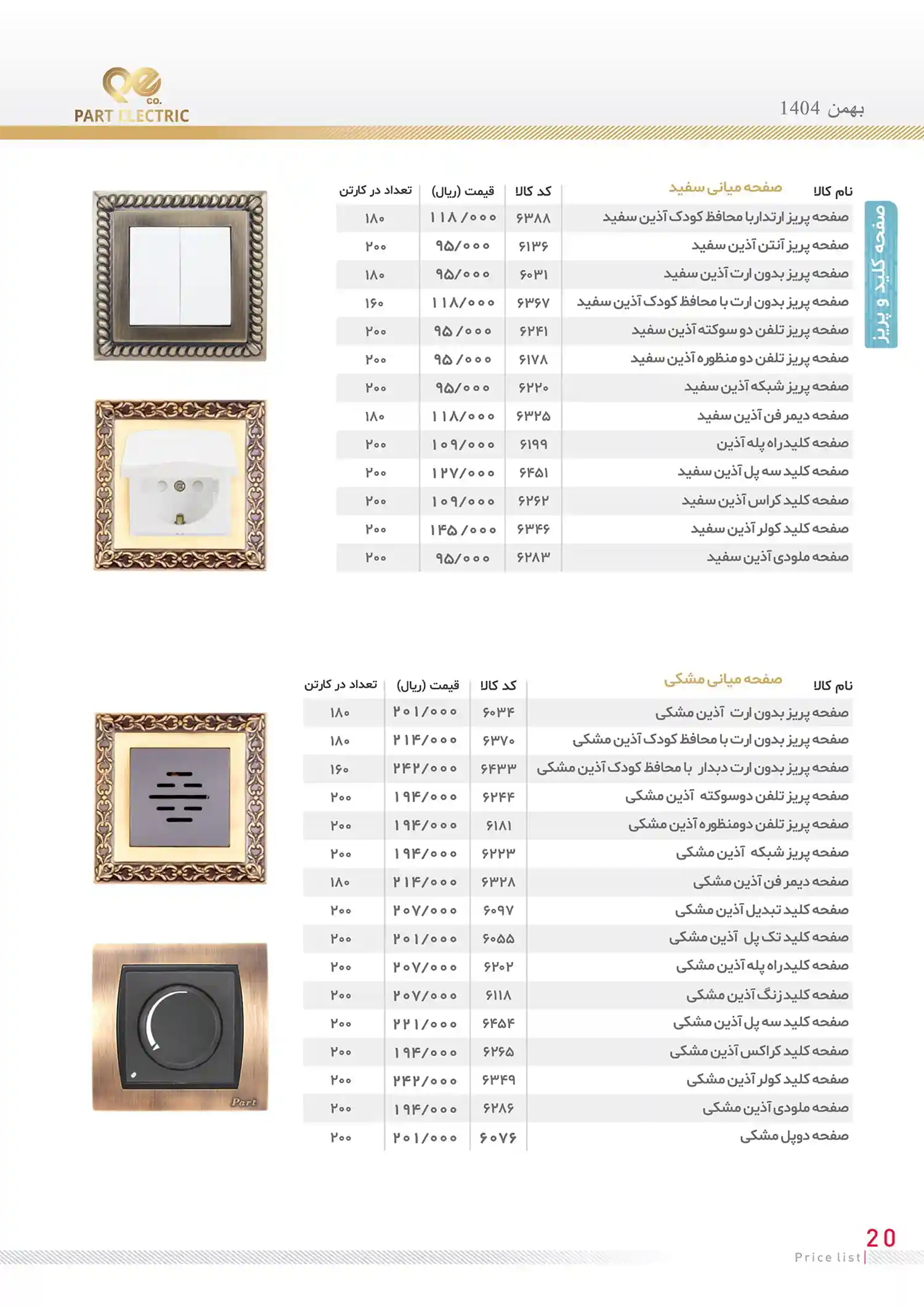 Electric Parts Price List bahman 19