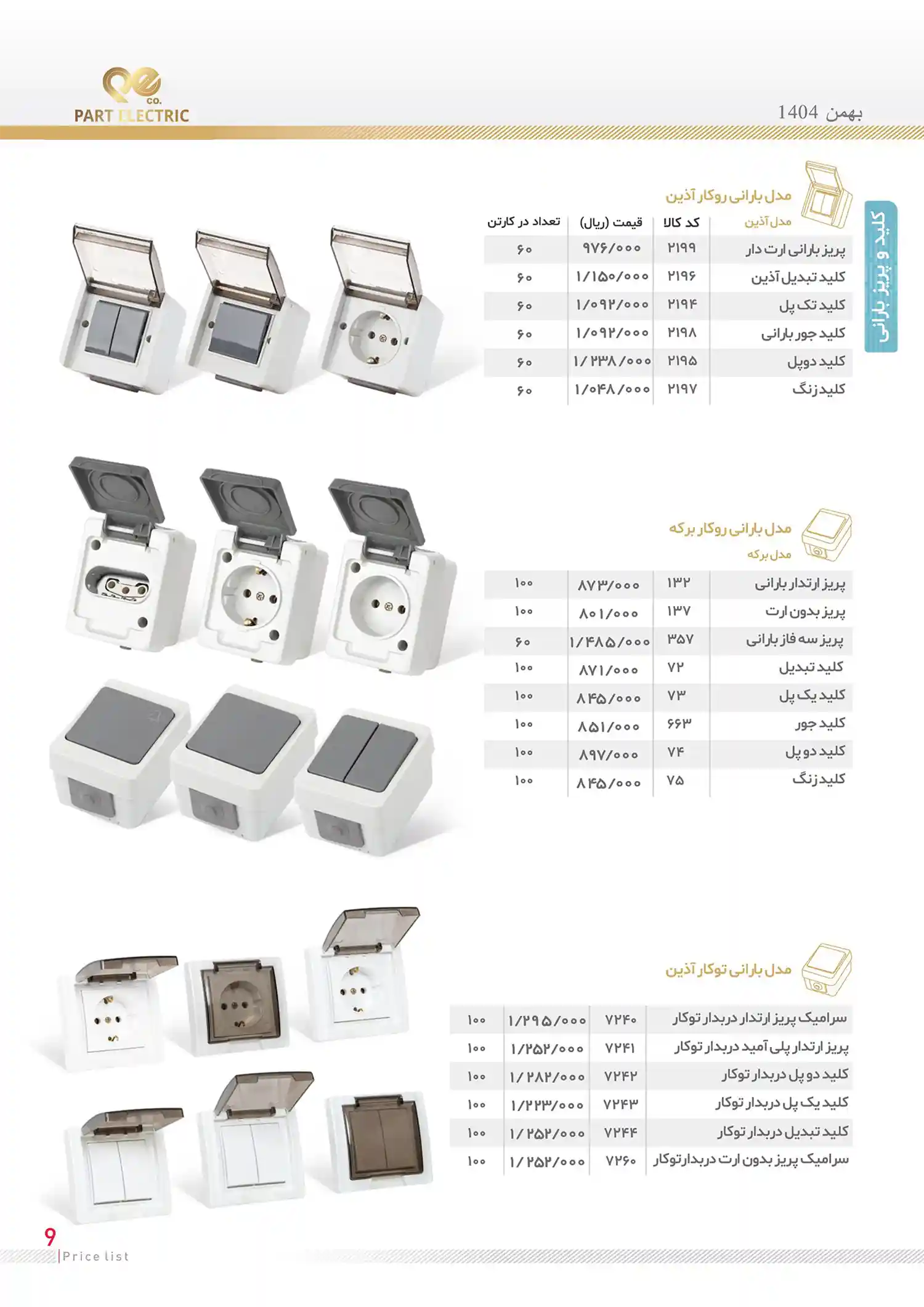 Electric Parts Price List bahman 8