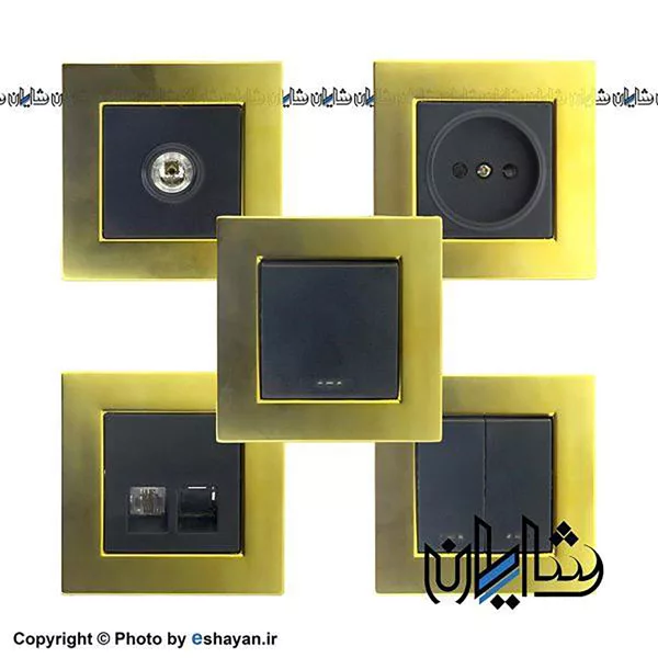 کلید و پریز دلند الکتریک طلایی مات مدل آسا
