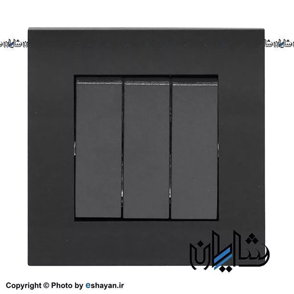 کلید سه پل دلند الکتریک مدل آسا پلکسی مشکی