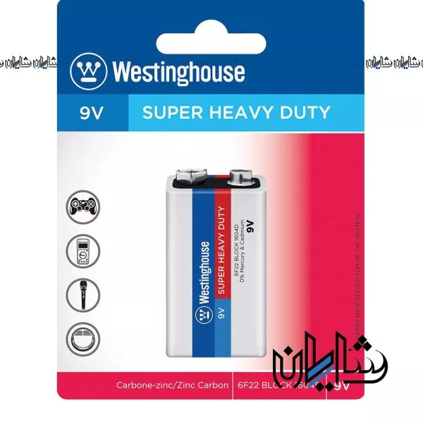 باتری کتابی 9V وستینگ هاوس مدل Super Heavy Duty