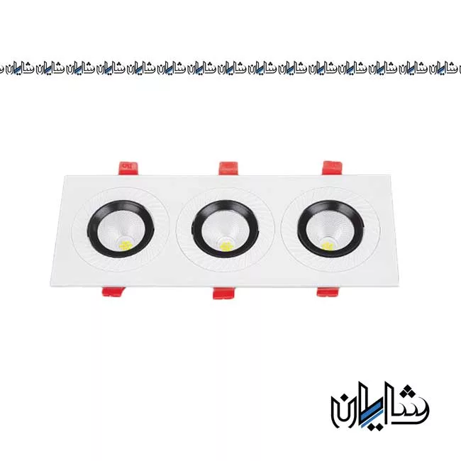 چراغ توکار تریلایت متحرک 3*7 رینگ مشکی پارس شعاع توس