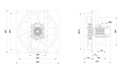 فن آکسیال صنعتی 50 سانت مولتی وینگ دمنده