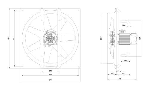 فن آکسیال صنعتی 80 سانت مولتی وینگ دمنده