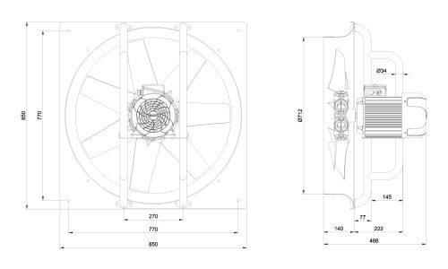 فن آکسیال صنعتی 70 سانت مولتی وینگ دمنده