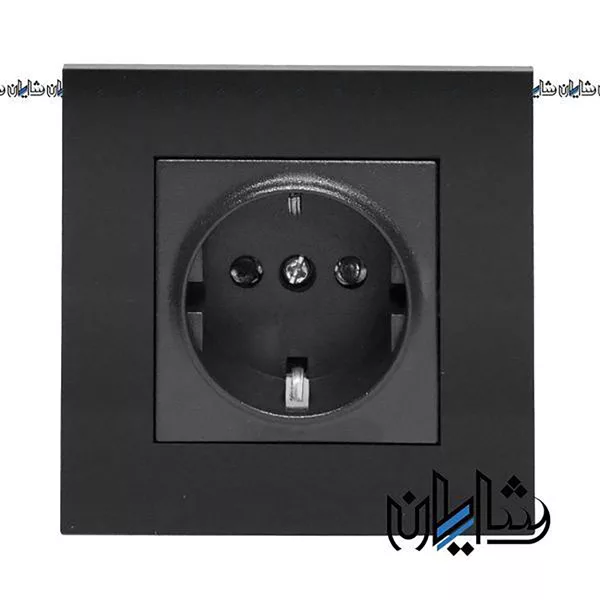 پریز برق ارت سرامیکی دلند الکتریک مدل آسا پلکسی مشکی