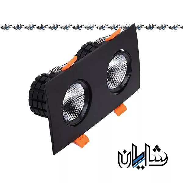 چراغ سقفی گریل دوتایی 70 وات بدنه مشکی EDC