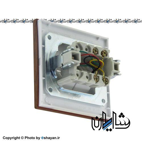 کلید و پریز مدل آسا طرح چوب دلند