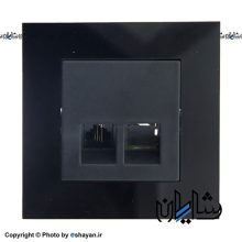 سوکت تلفن دوقلو دلند الکتریک مدل آسا پلکسی مشکی