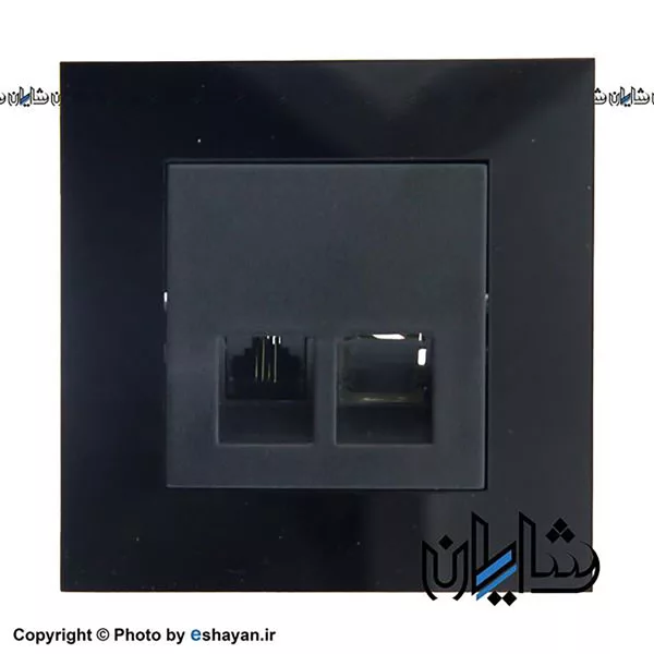 سوکت شبکه cat6 دلند الکتریک مدل آسا پلکسی مشکی