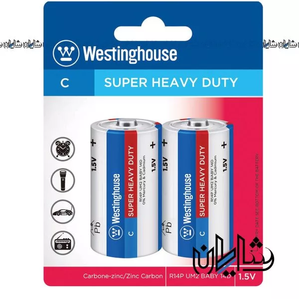 باتری سایز متوسط وستینگ هاوس مدل Super Heavy Duty بسته‌ی ۲ عددی