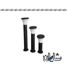 چراغ پارکی نیم قارچی 60 سانتی بدنه طوسی EDC