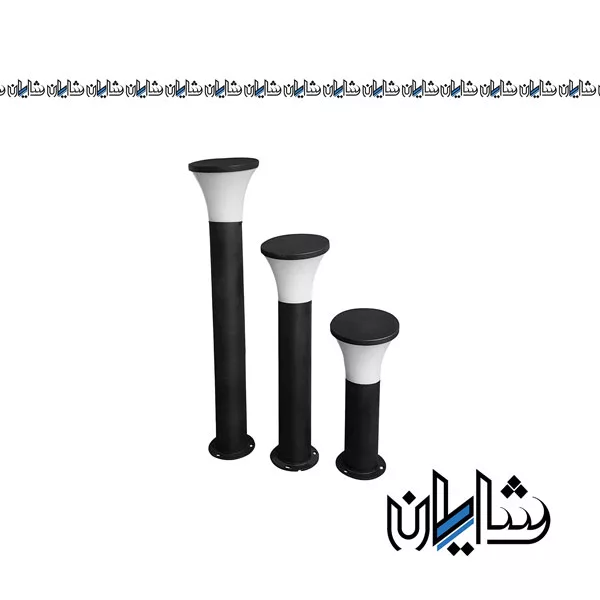 چراغ پارکی نیم قارچی 60 سانتی بدنه طوسی EDC