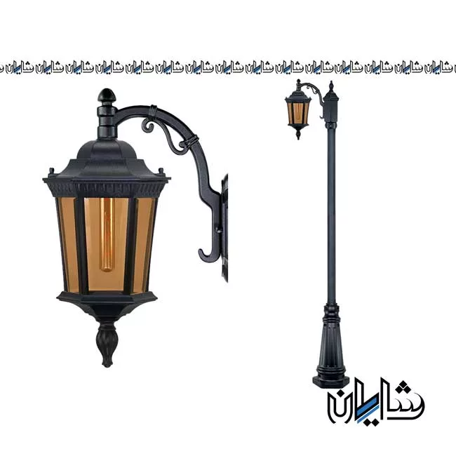 چراغ پارکی تکشاخه سورن کوتاه شاخه L سرپایین تکشیدفام