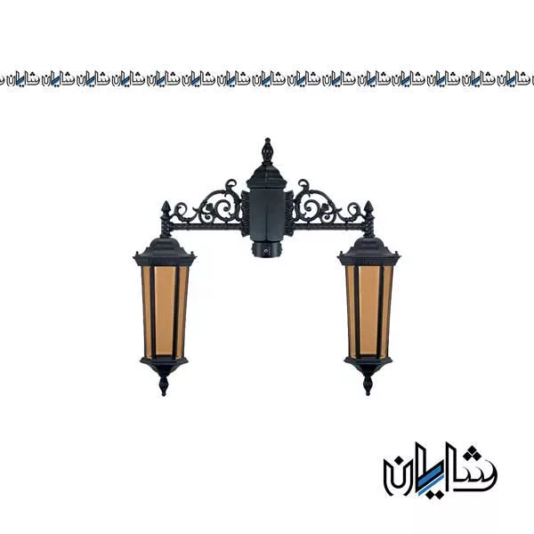 چراغ پارکی دو شاخه سورن شاخه J سرپایین بدون پایه تکشیدفام