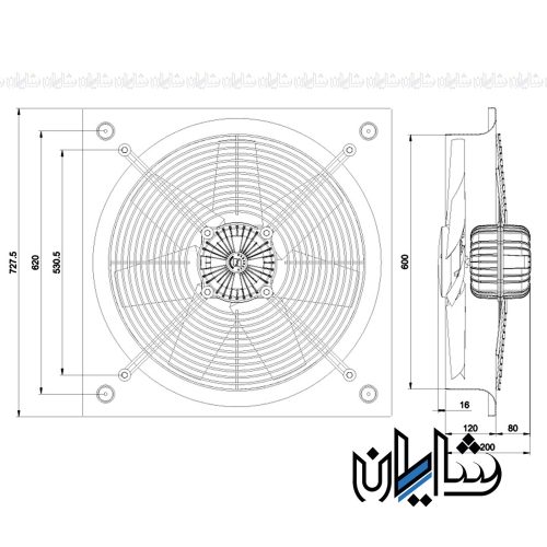 هواکش صنعتی سنگین فلزی دمنده VIM-60K4T
