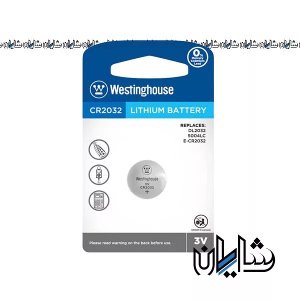Westinghouse lithium coin battery model CR2032 باتری سکه ای لیتیوم وستینگهاوس مدل CR2032