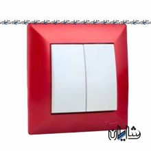 کلید و پریز پارت الکتریک سفید با قاب قرمز آسمان