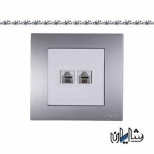 کلید و پریز پارت الکتریک سفید با قاب شهاب نقره ای